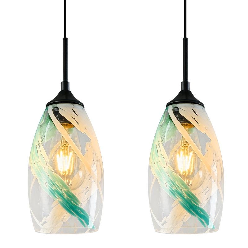Modern Glass Pendant Light Ocean Pendant Lights Kitchen Island Hanging Light Fixtures for Kitchen Art Living Dinning Room Bedroom Hallway