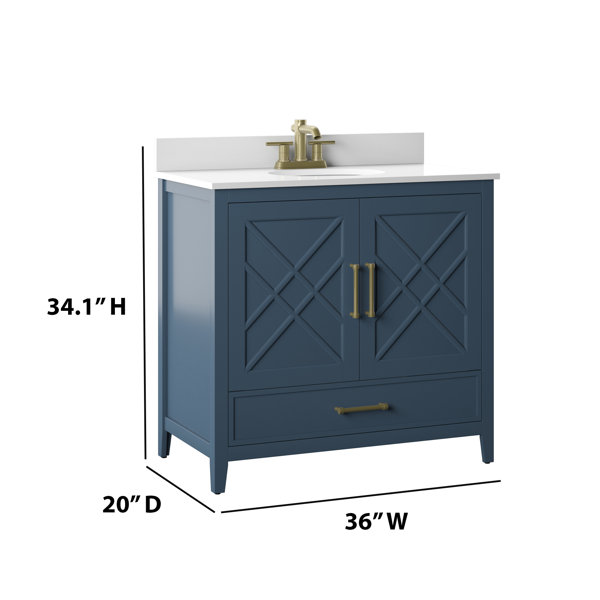 Sand & Stable Brecken 36'' Single Bathroom Vanity with Stone Top ...