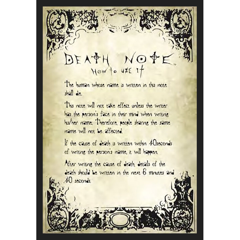 " Deathnote Note "