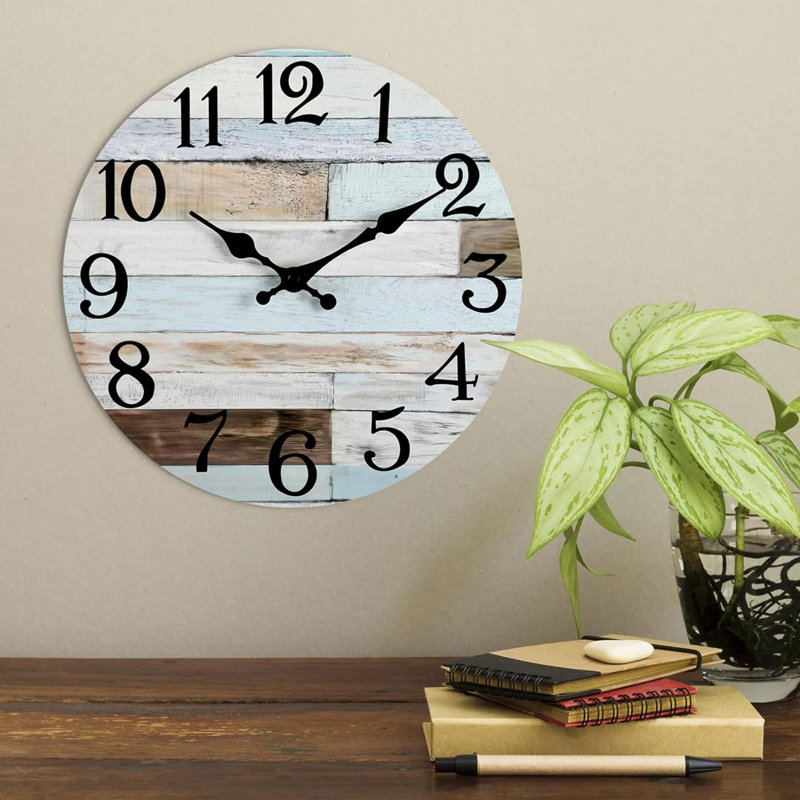 Horloge murale en bois Wendee, Très large