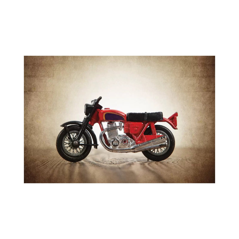 Red Motorcycle - Print on Canvas, Wrapped Canvas, 66.04 cm H x 45.72 cm W x 1.91 cm D