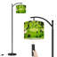 Lampe sur pied à arc avec abat-jour ajustable, terrain de golf, paysage, palmiers, ombres, lampe sur pied, vert, 3 températures de couleur, intensité variable, grand mât avec interrupteur au pied pour la chambre à coucher