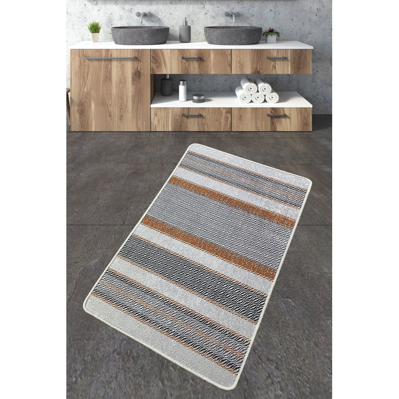Antibacterial Bathmat, Non-Slip Design, 2.3 x 4.0 Feet | 100% Polyester, Pile Height: 0.4 Inches, 20.5 oz/sq ft | Machine Washable, Easy Care, Perfect for Bathroom Safety & Comfort | Durable & Stylish Home Essential