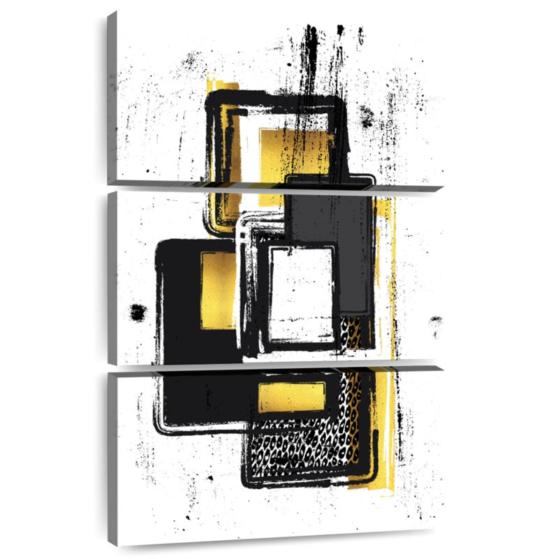 Peinture abstraite dorée Avery II, H 32 po x l 20 po