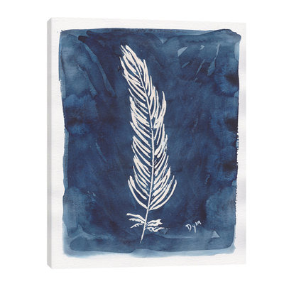 « indigo plumes » par beverly dyer, reproduction d’art sur toile tendue