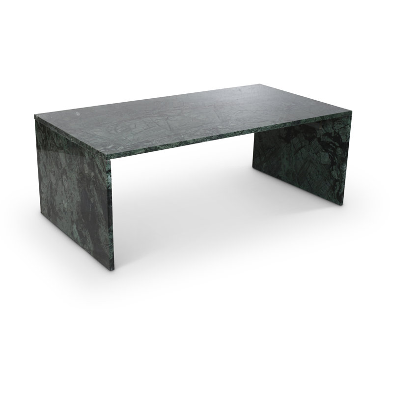 Olas Coffee Table, Green Marble