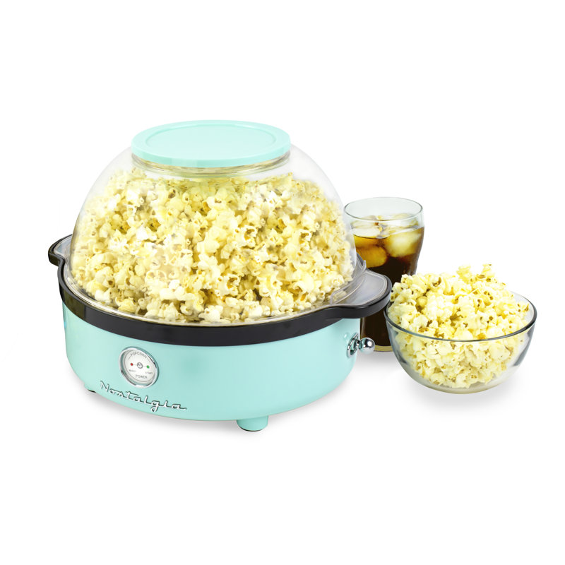 Nostalgia Retro Stirring Popcorn Maker 5.5L, Aqua