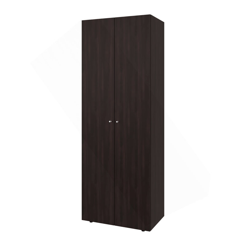 Armoire, 2 portes, 4 tablettes, noyer / wengé noir