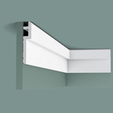 Moulure couronnée en polyuréthane blanc apprêté 1-1 / 4 po x 6-1 / 8 po x 78-3 / 4 po