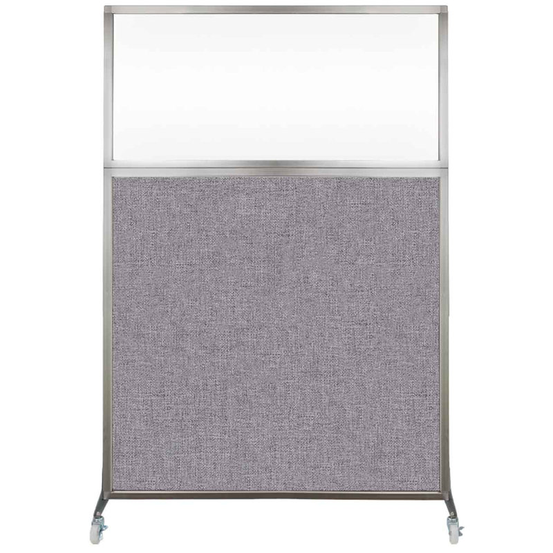 Cloison de bureau Hush - fenêtre transparente, 48", Gris nuageux