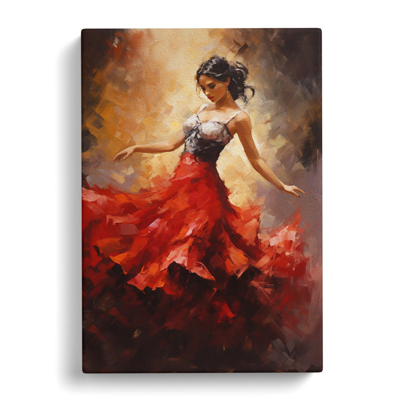 Flamenco Dancer Impressionism No.2 - Wrapped Canvas, 50cm H x 35cm W x 3cm D