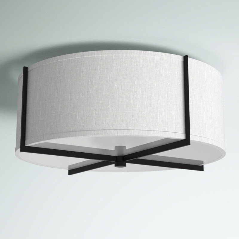 Plafonnier semi-encastré 3 lumières 19,5 po Axis, Noir, Blanc cassé