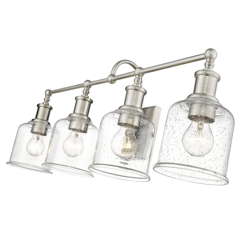 Éclairage de salle de bain à intensité variable 4 lumières Minh, Nickel brossé