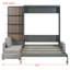 Queen Size Murphy Bed, Wall Bed With Sofa And Shelves-825849052