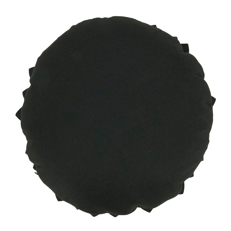 Fleur De Jardin Collection Ruffled Throw Pillow, 13" x 13", Black