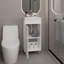 Meuble-lavabo de salle de bain avec lavabo, 1 porte, 4 pieds, tablettes
