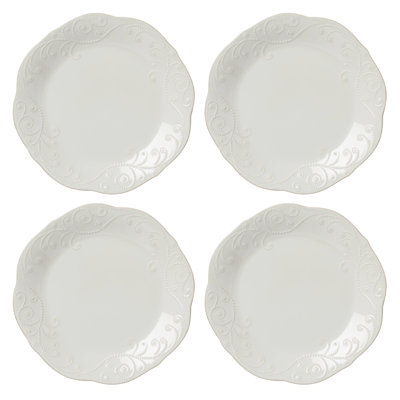French Perle 4-Piece Dinner Plate Set