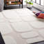 Tapis ivoire / beige en laine et coton tissé à plat à la main Brogun-834805867