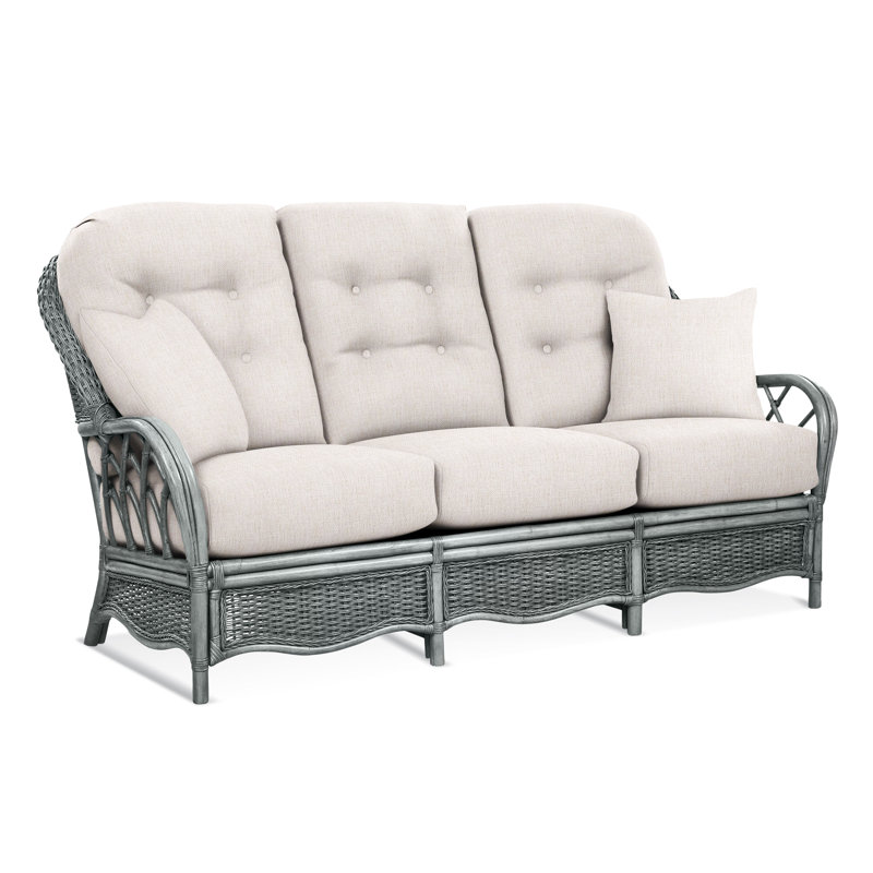 Everglade Upholstered 76'' Sofa, White Sugar Performance; 0863-91, Flax