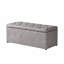 Ensemble de 1 repose-pieds rectangulaire avec rangement en tissu de lin, 2 repose-pieds beige