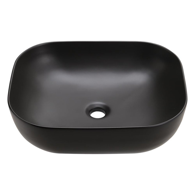 Latitude Run Kaluza 49.5mm L x 39mm W Black Ceramic Rectangular Sink