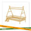 Lit plateforme House avec escalier, structure de lit simple en bois massif, profil bas et design amusant pour enfants-1055038405-1055038404