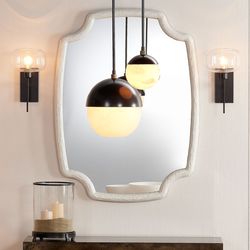 Selene Rustic White Rectangular Bathroom Wall Mirror