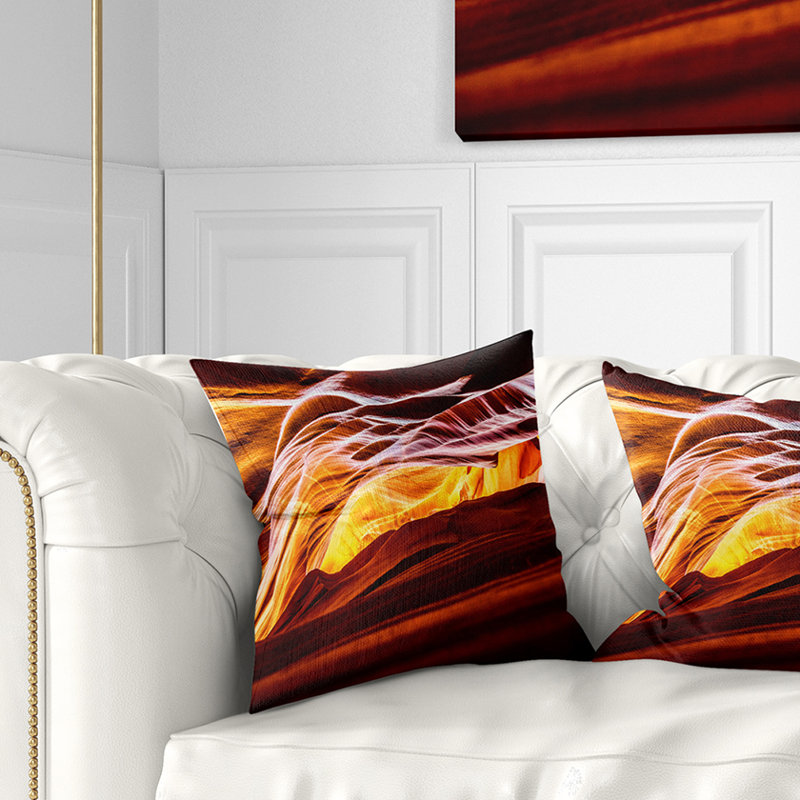 Coussin Landscape Antelope Canyon, 18 po x 18 po, Coussin décoratif