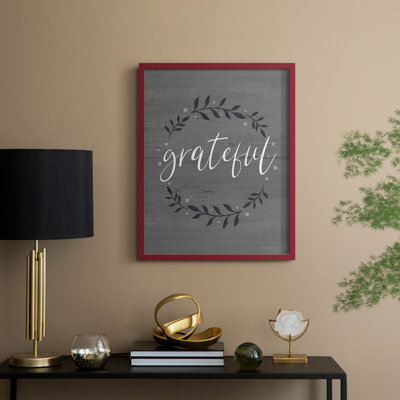 Grateful Wreath Framed Print - Solid Wood
