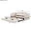 Lit de jour extensible simple TG avec 2 tiroirs de rangement et lumière DEL, convertible en très grand lit, beige-981587216