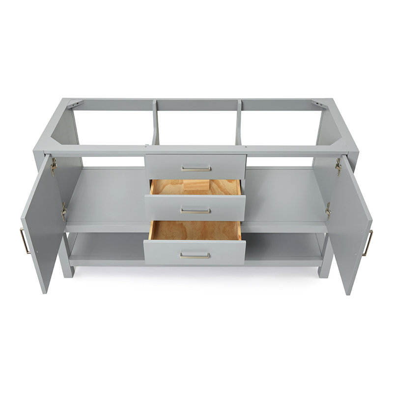 Bayhill 60'' W Single Bathroom Vanity Base, Gray