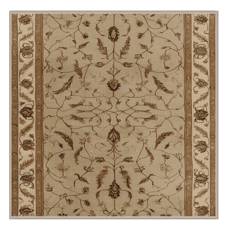 Tapis brun lavable à la machine, Carré 8 pi