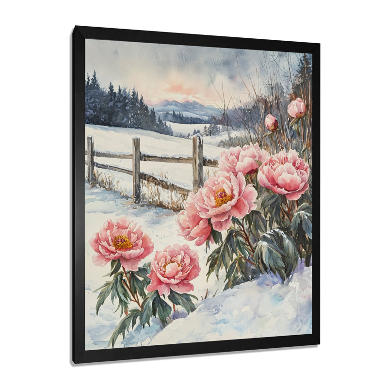 Fernwood - impressions sur toile florales, Noir, H 20 po x l 12 po, Reproduction encadrée sans passe-partout