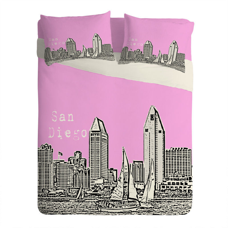 Taie d’oreiller san diego Bird Ave, Rose, Standard