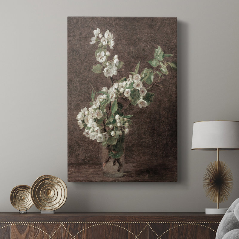 Imprimé floral rétro CXV III - galerie Cavas sur mesure, H 18 po x l 12 po
