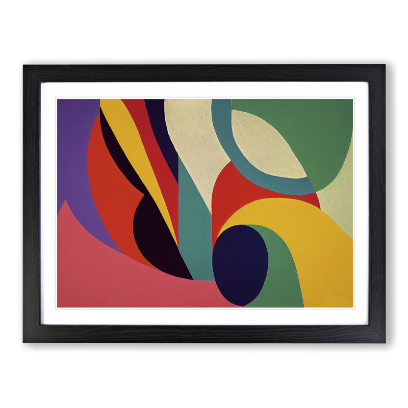 Ideal Abstract - Single Picture Frame Print, 46cm H x 64cm W x 2cm D, Black