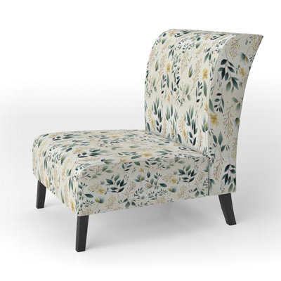 Minimalist Botanicals - Fauteuil de chambre rembourré scandinave, fauteuil d'appoint Botanical Nature