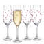 4-Piece Clear Champagne Flutes With Pink Dot Decor