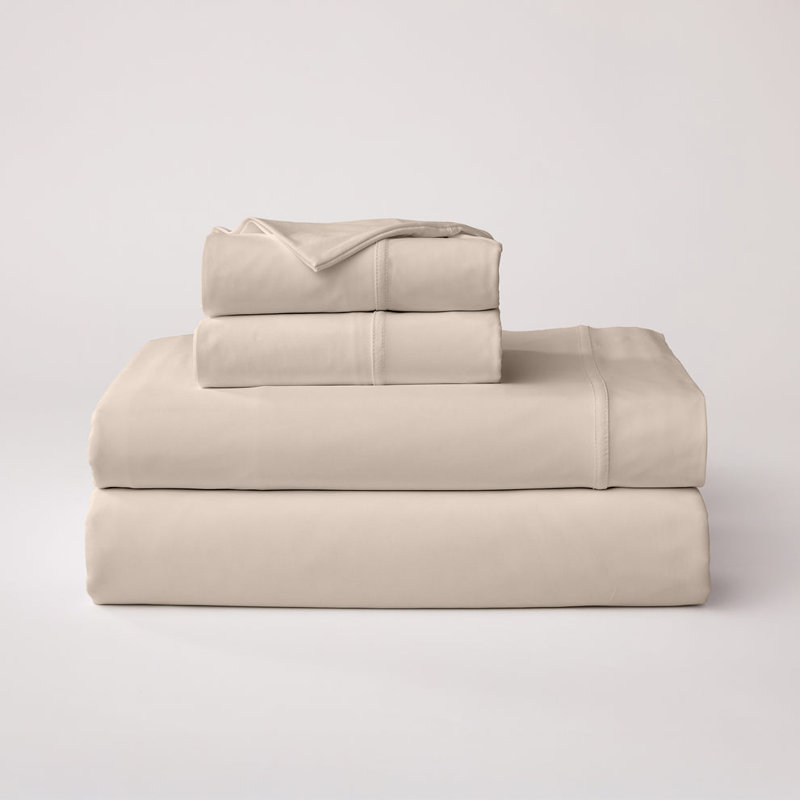 Cloudten Bedding Performance Jersey Sheet Set - Twin XL (Beige), Beige, Twin XL Sheet Set with 2 Pillowcases