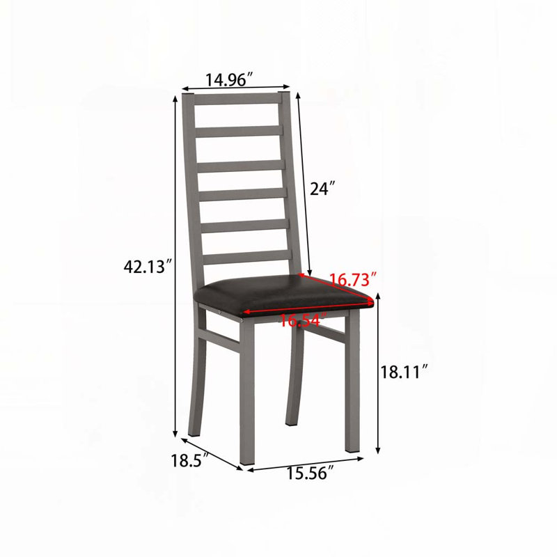 Chaises de salle à manger en polyuréthane avec dossier haut, Gris