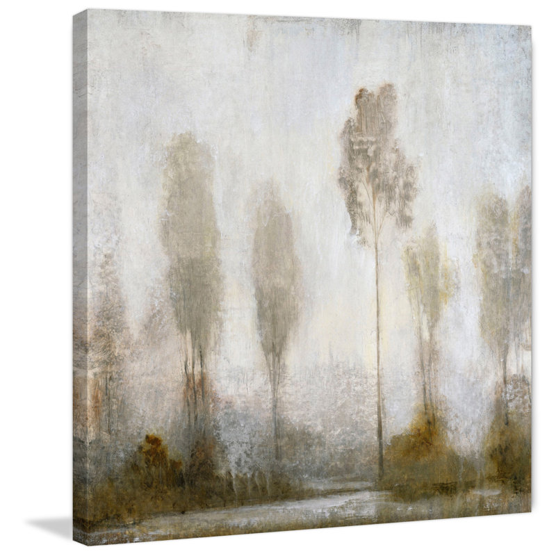 Misty Marsh II 26" x 26" Blue and Green Canvas Art