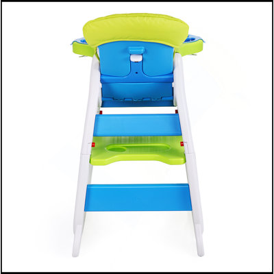Table de salle à manger multifonctionnelle réglable pour bébé et tout-petit avec plateau d'alimentation et boucle de sécurité à 5 points, jaune