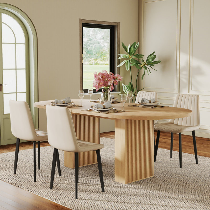 Ensemble de table de salle à manger ovale 62,9 po Modern Luxury