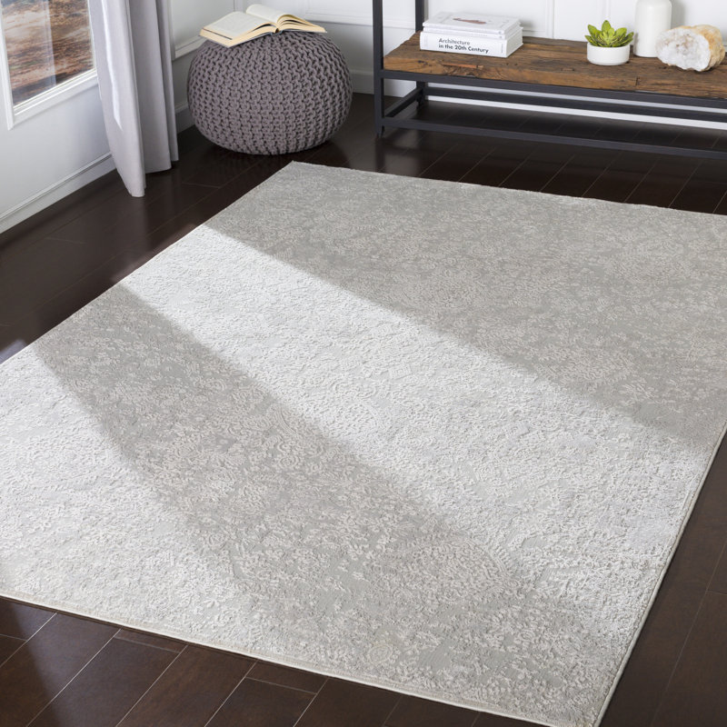 Tapis gris clair Schreffler, Rond 5 pi