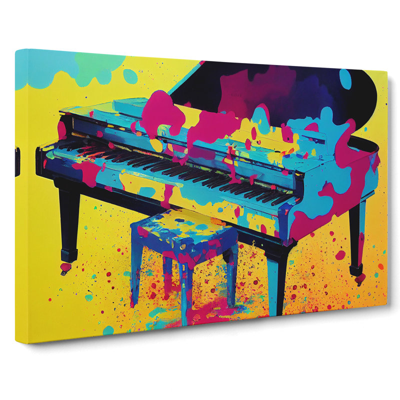Splashed Piano Abstract - Wrapped Canvas, 50cm H x 76cm W x 3cm D