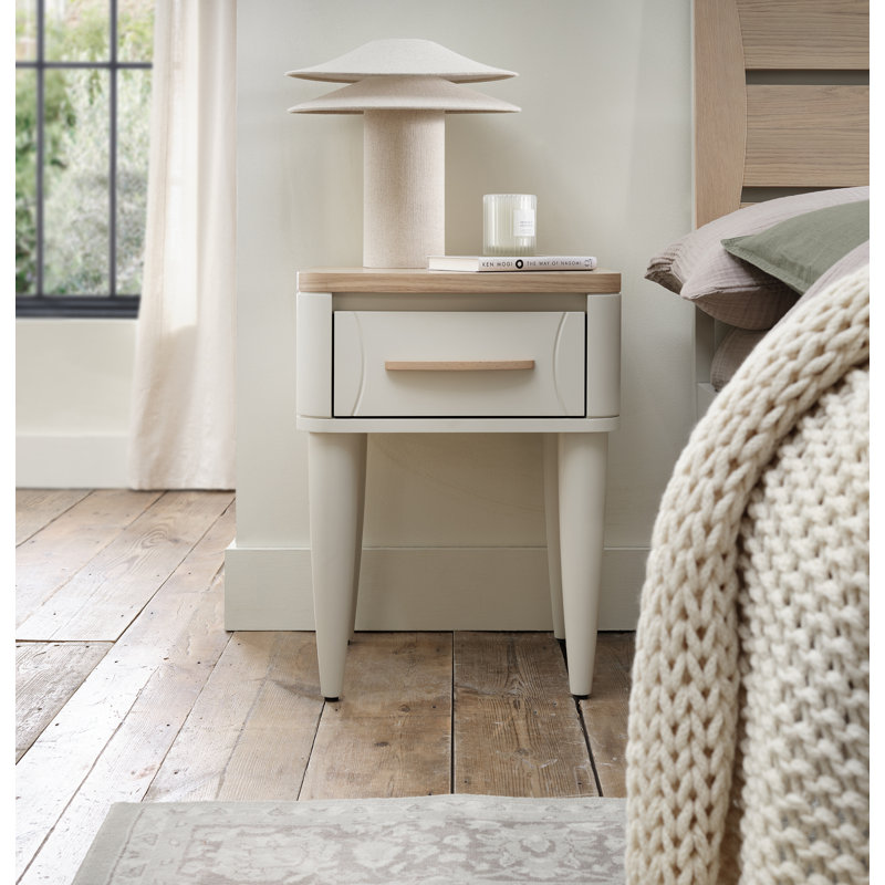 44cm W Solid + Manufactured Wood Bedside Table