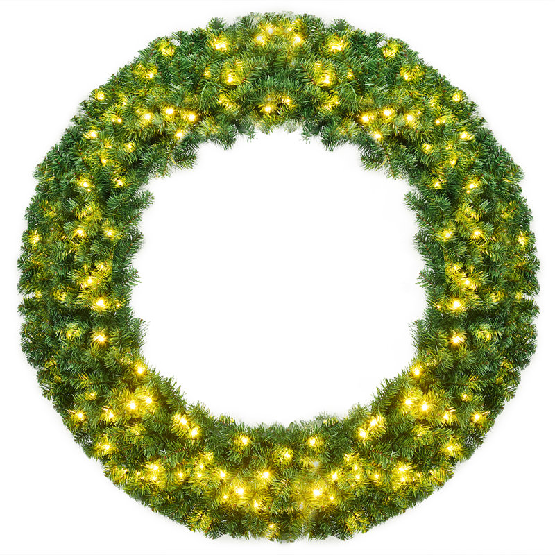 Couronne de Noël artificielle 48 po avec lumières DEL