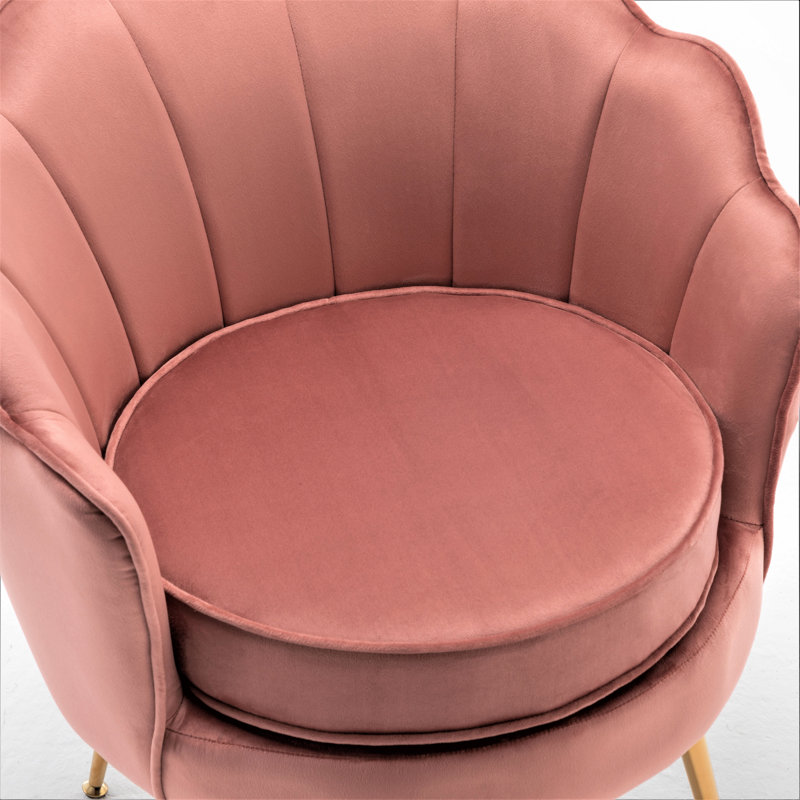Elanora Velvet Barrel Chair, Rose Velvet