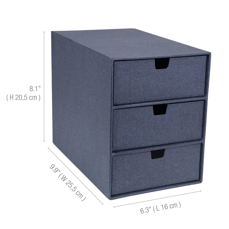 Ingrid Cardboard Stackable Desk Organizer, Grey