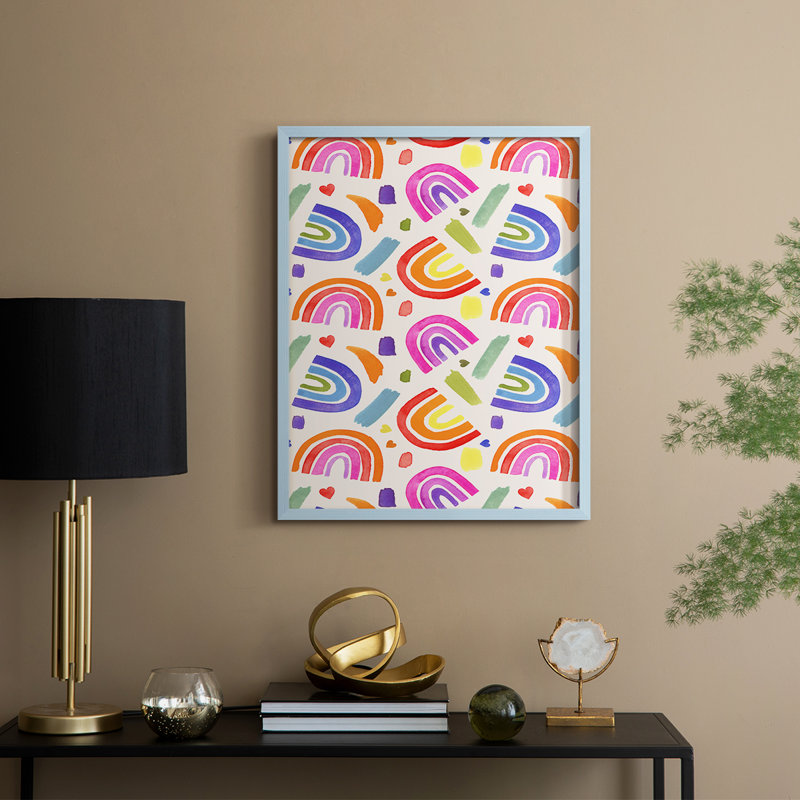 «Love Loudly Collection E», reproduction encadrée - bois massif, Bleu, H 30 po x l 24 po
